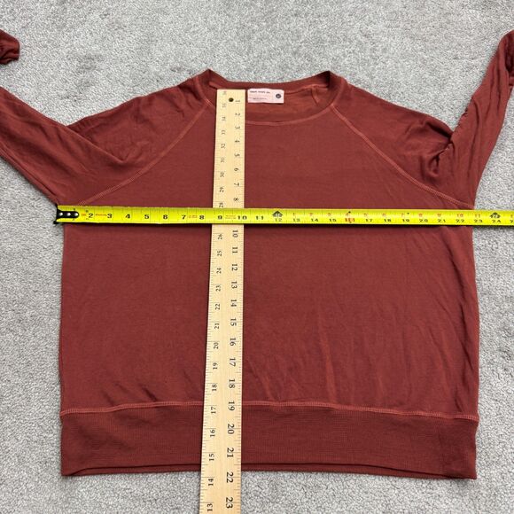 Back Beat Rags Pullover Sweatshirt Womens Large Rust Brown Crew Raglan Casual - Picture 9 of 13